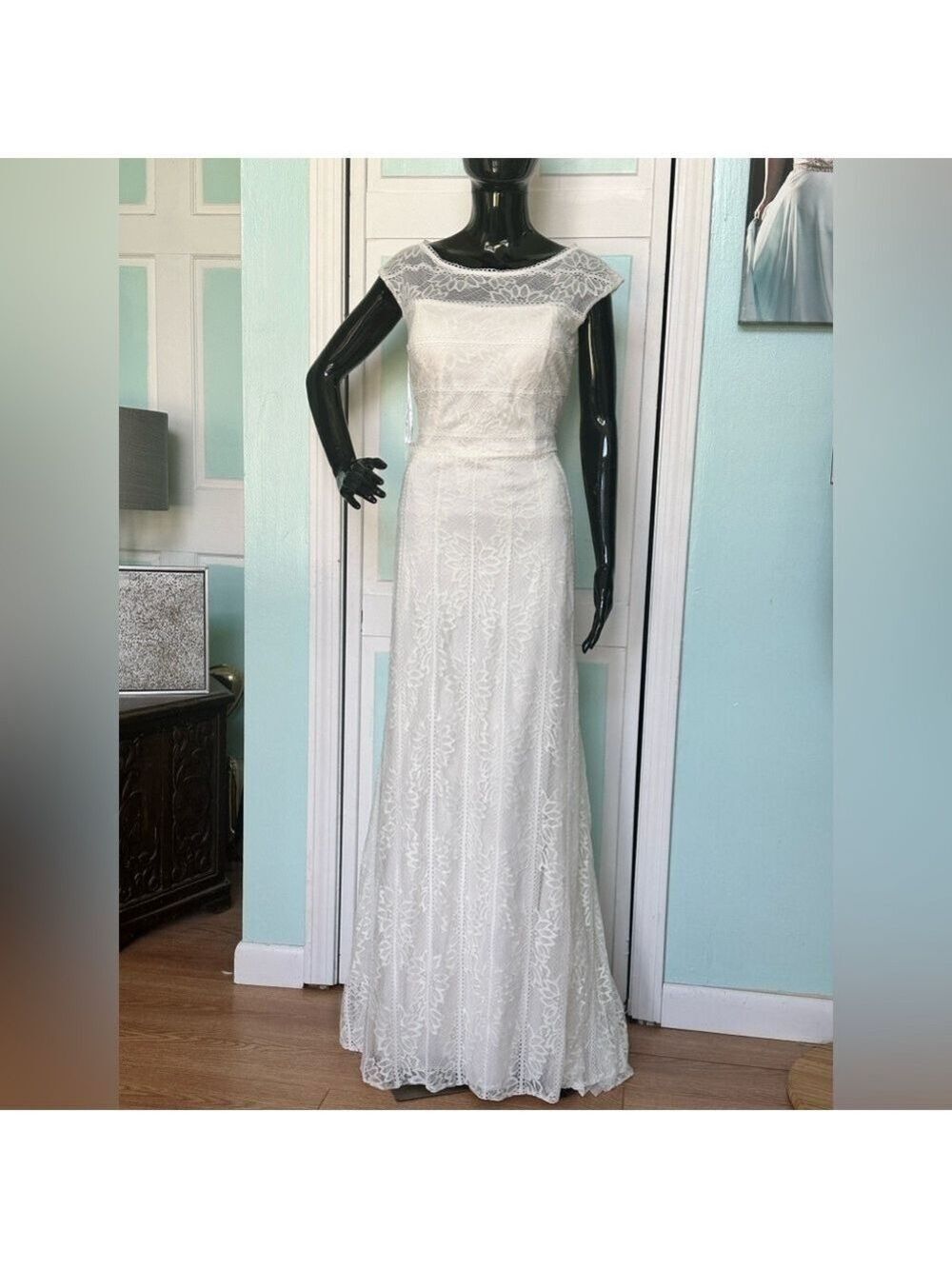 Size 10 12 Ivory Lace Wedding Dress Bridal Gown Garden Destination Reception NWT